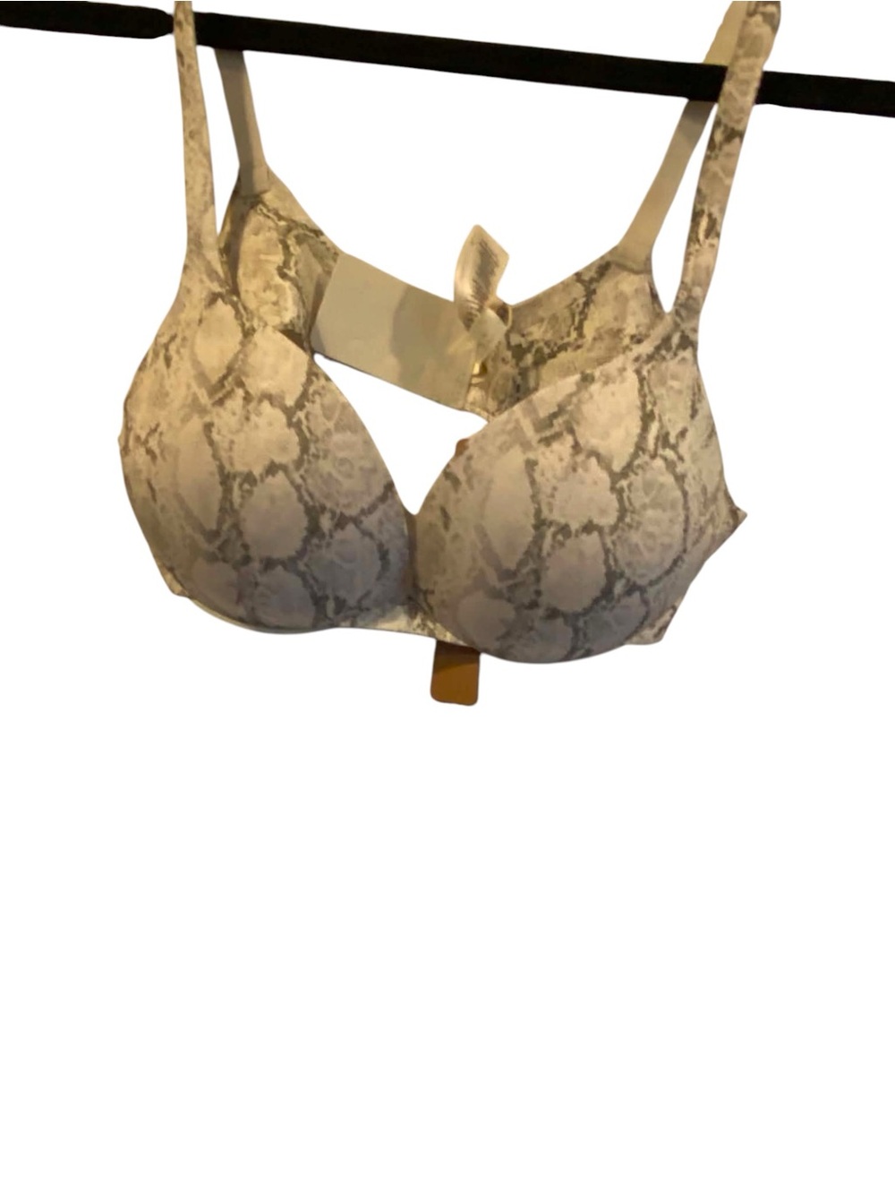 NWT Skims Ultimate Push Up Plunge Bra Stone Pastel Snake Print Size 30A